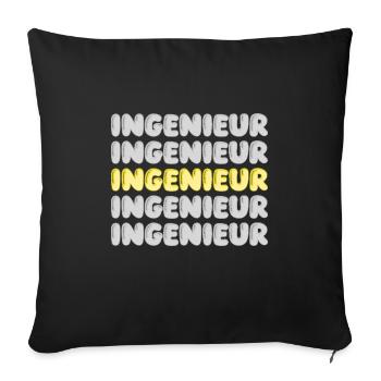 Ingénieur travaux - Housse de coussin décorative 45 x 45 cm - noir - Devant