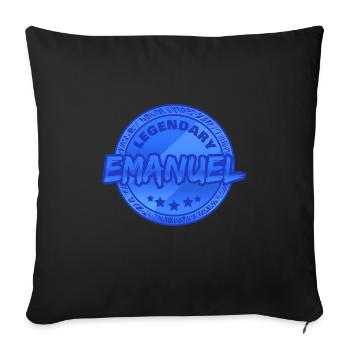 First name Emanuel - Sofa pillowcase 17,3'' x 17,3'' (45 x 45 cm) - black - Front