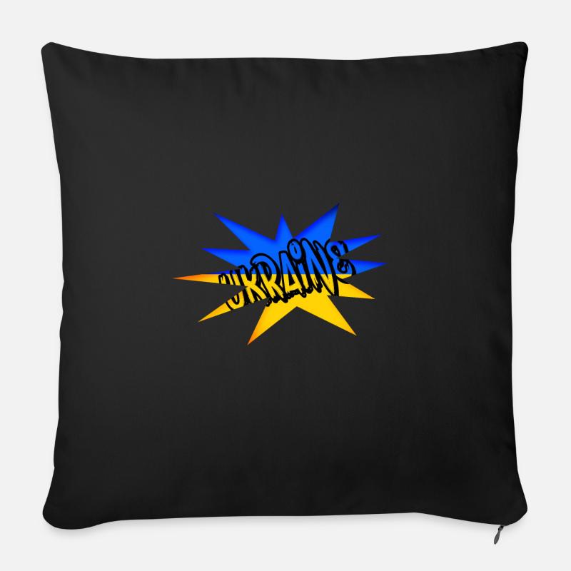 Ukraine - Sofakissenbezug 45 x 45 cm - Schwarz