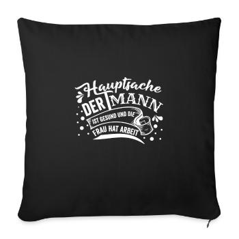Hausmann witzig - Sofakissenbezug 45 x 45 cm - Schwarz - Vorne
