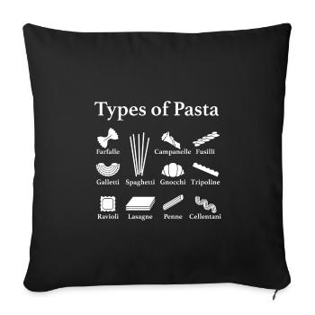 Italian Food Foodie Chef Types of Pastas - Sofa pillowcase 17,3'' x 17,3'' (45 x 45 cm) - black - Front