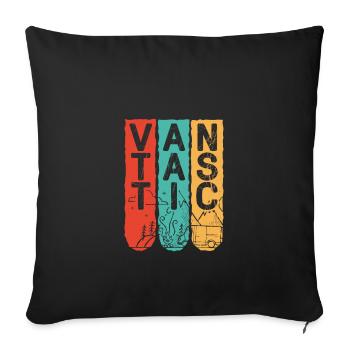 Vantastic, la vie de camping-car en plein air - Housse de coussin décorative 45 x 45 cm - noir - Devant