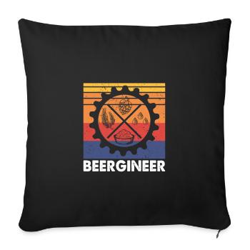 Beergineer Vintage Beer brasse votre propre bière artisanale - Housse de coussin décorative 45 x 45 cm - noir - Devant