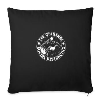 The Original Social Distancing, Vintage Camping - Sofa pillowcase 17,3'' x 17,3'' (45 x 45 cm) - black - Front