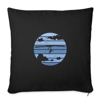 Hang Gliding Air Sport Hang Glider - Sofa pillowcase 17,3'' x 17,3'' (45 x 45 cm) - black - Front