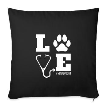LOVE Veterinary Animal Lovers Veterinarian - Sofa pillowcase 17,3'' x 17,3'' (45 x 45 cm) - black - Front