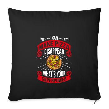 Pizza lover clothing for gourmets - Sofa pillowcase 17,3'' x 17,3'' (45 x 45 cm) - black - Front