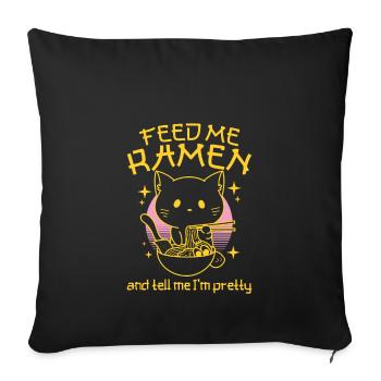 Feed Me Ramen And Tell Me I'm Pretty - Ramen Love - Sofa pillowcase 17,3'' x 17,3'' (45 x 45 cm) - black - Front