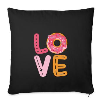 Love Donut - Donut Liebe - Sofa pillowcase 17,3'' x 17,3'' (45 x 45 cm) - black - Front
