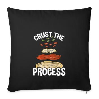 Crust The Process, Pizza Maker Pizza - Sofa pillowcase 17,3'' x 17,3'' (45 x 45 cm) - black - Front