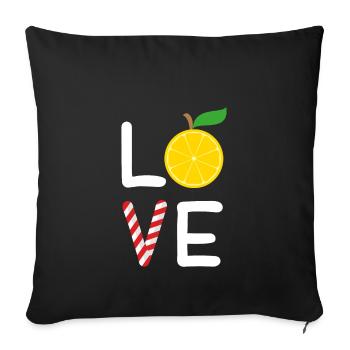 Love Lemonade - Entreprise de jus de citron - Housse de coussin décorative 45 x 45 cm - noir - Devant