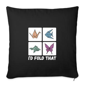 Je plierais ça, drôle de pliage d’origami - Housse de coussin décorative 45 x 45 cm - noir - Devant