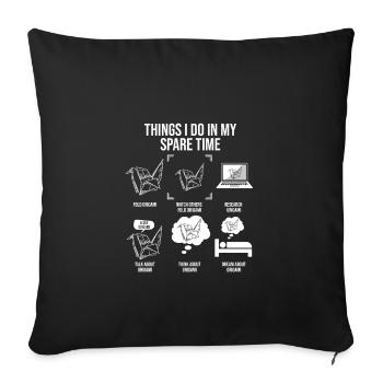 Ce que je fais pendant mon temps libre, Origami Love - Housse de coussin décorative 45 x 45 cm - noir - Devant