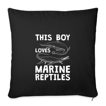Ce garçon aime les reptiles marins, Monasaurus - Housse de coussin décorative 45 x 45 cm - noir - Devant