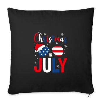 Patriotic Christmas In July Weinachten Juli - Sofa pillowcase 17,3'' x 17,3'' (45 x 45 cm) - black - Front