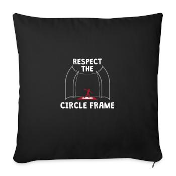 Respect The Circle Frame, Discus ThrowIng Woman - Sofa pillowcase 17,3'' x 17,3'' (45 x 45 cm) - black - Front