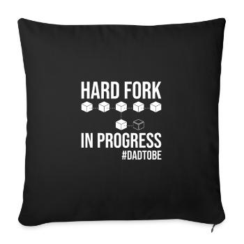 Hard Fork In Progress, Blockchain Pregnancy - Sofa pillowcase 17,3'' x 17,3'' (45 x 45 cm) - black - Front