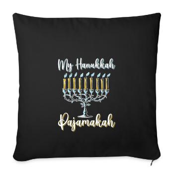 My Hanukkah Pajamakah - Menorah Lights Hanukkah - Housse de coussin décorative 45 x 45 cm - noir - Devant