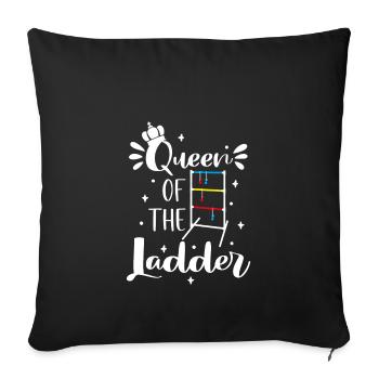 Queen Of The Ladder, Lustig Ladder Ball Champion - Sofa pillowcase 17,3'' x 17,3'' (45 x 45 cm) - black - Front