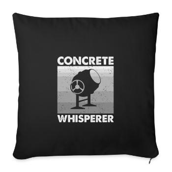 Chuchoteur de béton, drôle de travailleur du béton - Housse de coussin décorative 45 x 45 cm - noir - Devant
