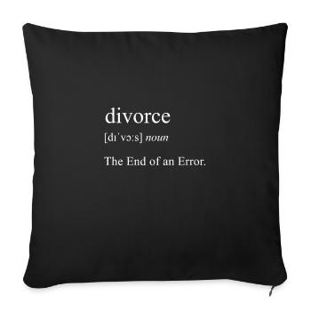 Définition du divorce, femme Mari Divorce - Housse de coussin décorative 45 x 45 cm - noir - Devant
