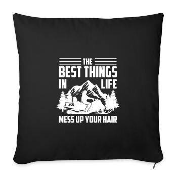 The Best Things In Life Mess Up Hair Schneemobil - Sofakissenbezug 45 x 45 cm - Schwarz - Vorne
