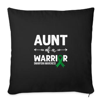 Aunt Of A Warrior, Green Loop Dwarfism - Sofa pillowcase 17,3'' x 17,3'' (45 x 45 cm) - black - Front