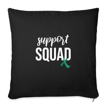 Escouade de soutien, Emerald Loop Cancer du foie - Housse de coussin décorative 45 x 45 cm - noir - Devant