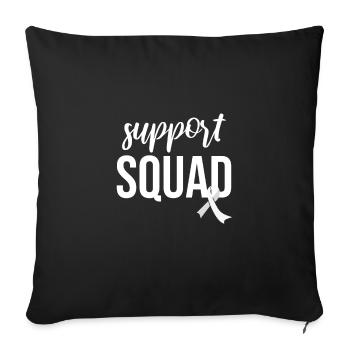 Escouade de soutien, White Loop Lung Cancer - Housse de coussin décorative 45 x 45 cm - noir - Devant