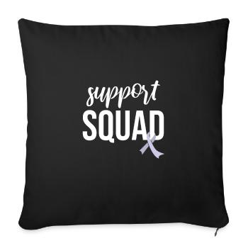 Escouade de soutien, Periwinkle Loop Cancer de l’estomac - Housse de coussin décorative 45 x 45 cm - noir - Devant