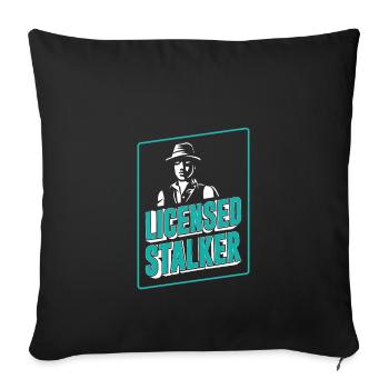 Stalker agréé, drôle de détective privé - Housse de coussin décorative 45 x 45 cm - noir - Devant