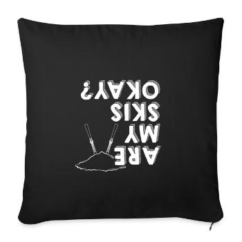 Est-ce que mon ski va bien, drôle de ski de sport d’hiver - Housse de coussin décorative 45 x 45 cm - noir - Devant