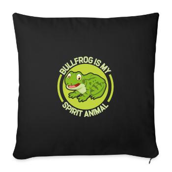 Bullfrog is my spirit animal, cute frog - Sofa pillowcase 17,3'' x 17,3'' (45 x 45 cm) - black - Front