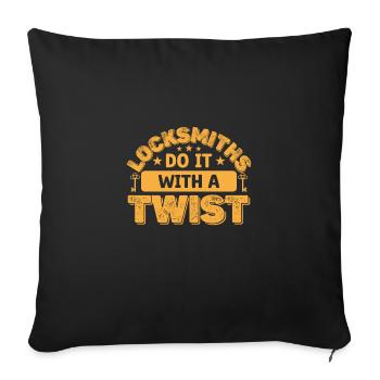 Do It With A Twist, Schlosser - Sofa pillowcase 17,3'' x 17,3'' (45 x 45 cm) - black - Front