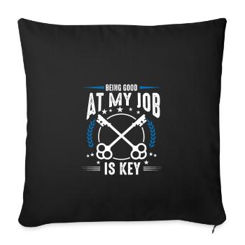 Being good at my job is key, locksmith - Sofa pillowcase 17,3'' x 17,3'' (45 x 45 cm) - black - Front