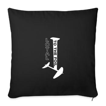 Loyal To The Foil, Hydrofoil Surfing Surfer - Sofa pillowcase 17,3'' x 17,3'' (45 x 45 cm) - black - Front