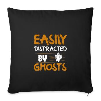 Easily Distracted By Ghosts - Sofa pillowcase 17,3'' x 17,3'' (45 x 45 cm) - black - Front