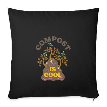Le compost est cool, le jardinage vermicole - Housse de coussin décorative 45 x 45 cm - noir - Devant