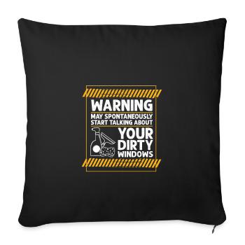 Peut commencer à parler de nettoyant pour vitres sale - Housse de coussin décorative 45 x 45 cm - noir - Devant
