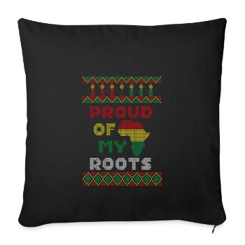 Proud Of My Roots, Kwanzaa Ugly Christmas Sweater - Sofakissenbezug 45 x 45 cm - Schwarz - Vorne
