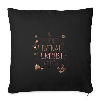 Spooky Liberal Feminist Witch, Mystic Halloween - Sofa pillowcase 17,3'' x 17,3'' (45 x 45 cm) - black - Front