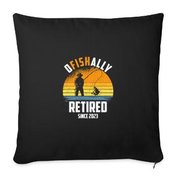 Ofishally Retired 2023, Fischer Pension Retirement - Sofa pillowcase 17,3'' x 17,3'' (45 x 45 cm) - black - Front