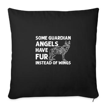 Les angles de gardien ont de la fourrure au lieu d’ailes, SAR - Housse de coussin décorative 45 x 45 cm - noir - Devant