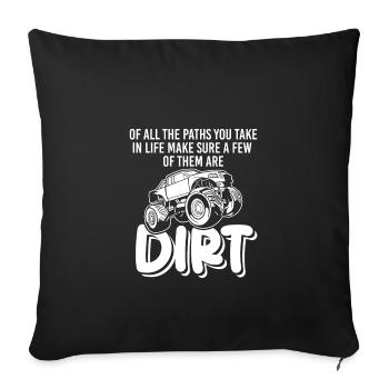 De tous les chemins que vous empruntez, camion tout-terrain - Housse de coussin décorative 45 x 45 cm - noir - Devant