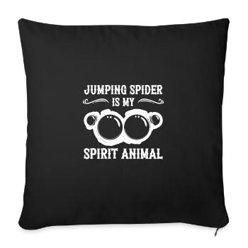 Jumping Spider Is My Spirit Animal, Spinne - Sofa pillowcase 17,3'' x 17,3'' (45 x 45 cm) - black - Front