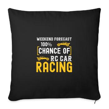 Prévisions du week-end 100% de chances de course de voitures RC - Housse de coussin décorative 45 x 45 cm - noir - Devant