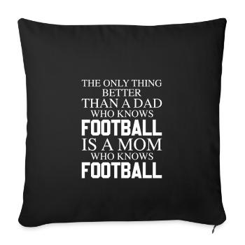Une maman qui connaît le football, Football Mama - Housse de coussin décorative 45 x 45 cm - noir - Devant