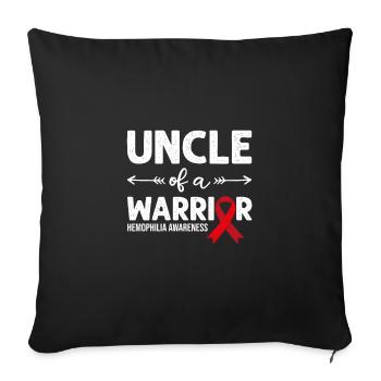 Oncle d’un guerrier, Hémophilie au ruban rouge - Housse de coussin décorative 45 x 45 cm - noir - Devant