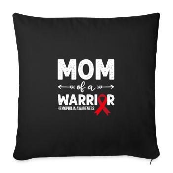 Maman d’un guerrier, Ruban rouge Sensibilisation à l’hémophilie - Housse de coussin décorative 45 x 45 cm - noir - Devant