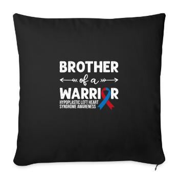 Frère d’un guerrier, ruban rouge et bleu HLHS - Housse de coussin décorative 45 x 45 cm - noir - Devant